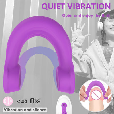 YoYoLemon Male Masturbator Vibrating Men Masturbation Glans and Penis Vibrator Vibe Cock Ring Adult Sex Toys, Purple 2