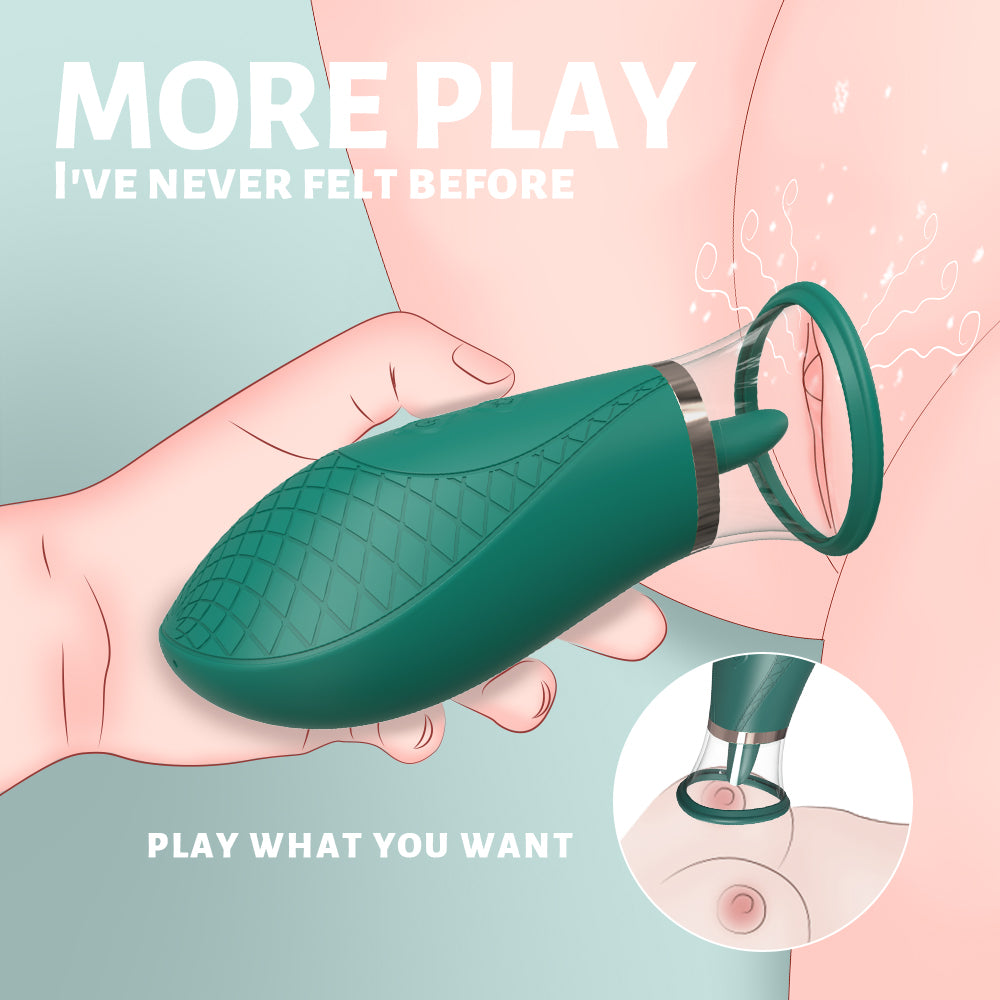 YoYoLemon Vibrating Pussy Pump with Tongue Licking Motions for Clit and Nipple for Women, Adult Sex Toys 1